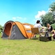 image 2 of Outsunny Camping Tent Dome Pop-up Tent  with Windows for 4-5 Person Dark Green