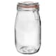 image 4 of Argon Tableware 3x Glass Storage Jars - 1.5 Litre - Orange Seal - Clip Top Storage Jar Kitchen Jair Preserving Jar Kitchen Storage Jar