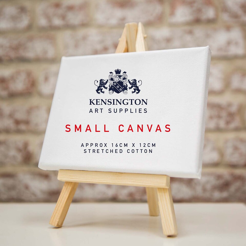 image 1 of PMS Small Canvas & Wooden Easel Set - 16 x 12 cm cotton canvas