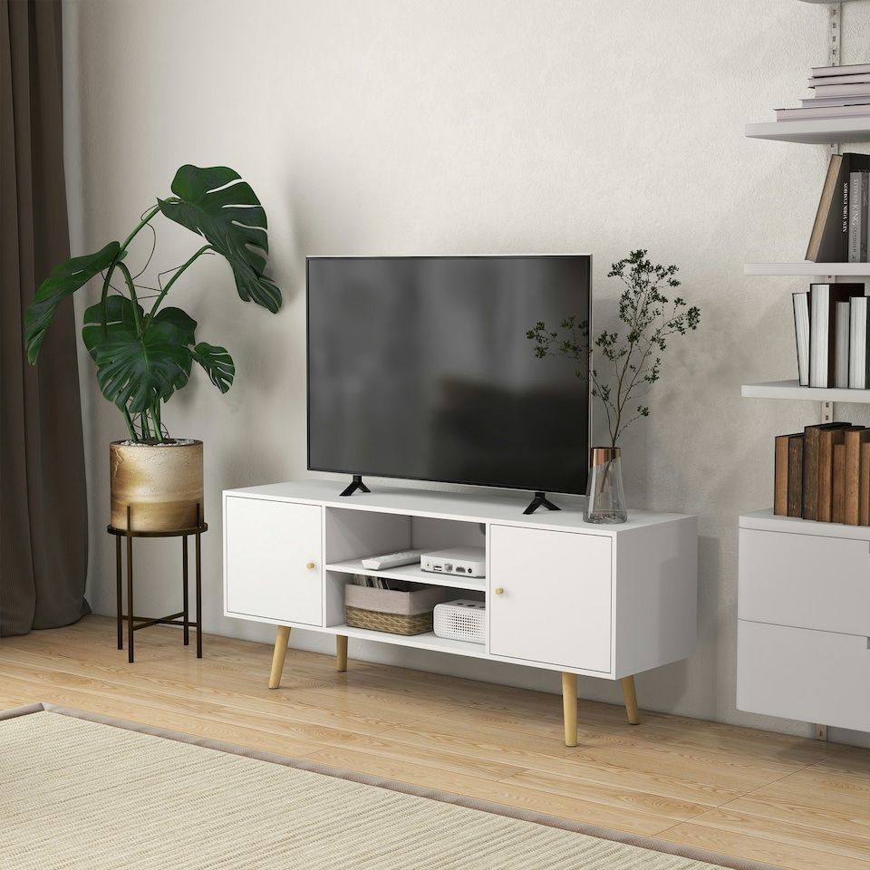 image 1 of HOMCOM TV Unit Cabinet for TVs up to 55 Inches W/ Shelves