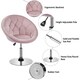 image 4 of Yaheetech Height Adjustable and Round Tufted Back Swivel Chair | Pink