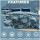 image 4 of VELVETIO Melia Complete Duvet Cover Set with Fitted Sheet Printed Bedding Quilt Blue | King