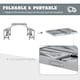 image 8 of Outsunny Folding Camping Picnic Table with 4 Seats and Umbrella Hole, Grey Grey | Grey