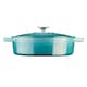 image 4 of Cooks Professional Cast Iron Casserole Dish 28cm - Ovenproof Pan with Lid | Blue | Teal
