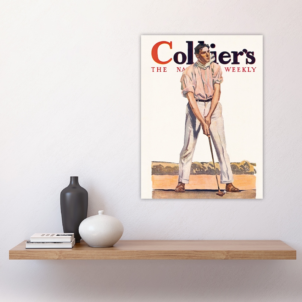 image 1 of Vintage Magazine Cover Golfer Wall Art Print Edward Penfield 18x24"