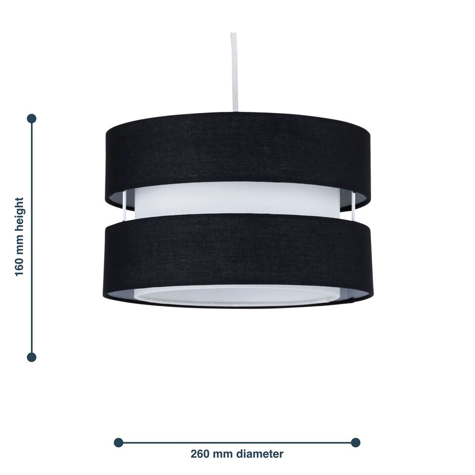 image 1 of Set of 2 Benni - Black 26cm Pendant Shades Black