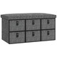 image 6 of HOMCOM Shoe Bench with Cushioned Seat, 6 Fabric Drawers for Entryway Hallway N/A