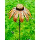 image 2 of 3 Feet Cone Flower Plant Pin Garden Art (Pack of 3) - Bare Metal/Ready to Rust