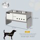 image 3 of PawHut Height Adjustable Dog Feeding Storage w/ 2 Stainless Steel Bowls Grey