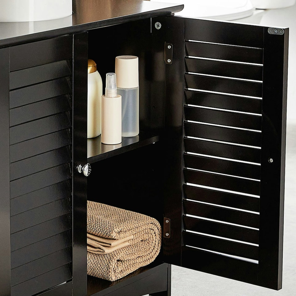 image 1 of VonHaus Shrewsbury Black Under Sink Bathroom Cabinet