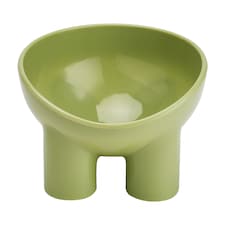 Living and Home Pet Feeder Bowl with Non-Slip Base | Green