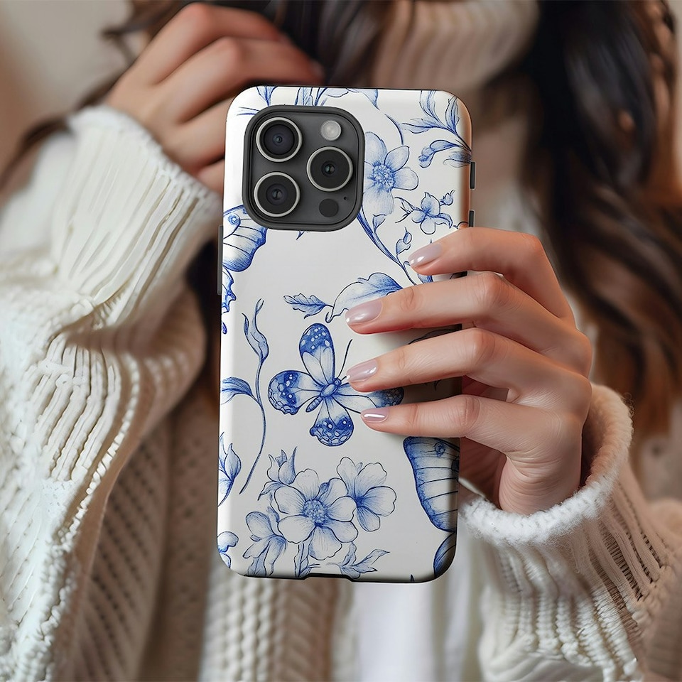 image 1 of Blue Butterfly Phone Case | Blue | Galaxy S24 Ultra
Slim | Galaxy S24 Ultra
Slim