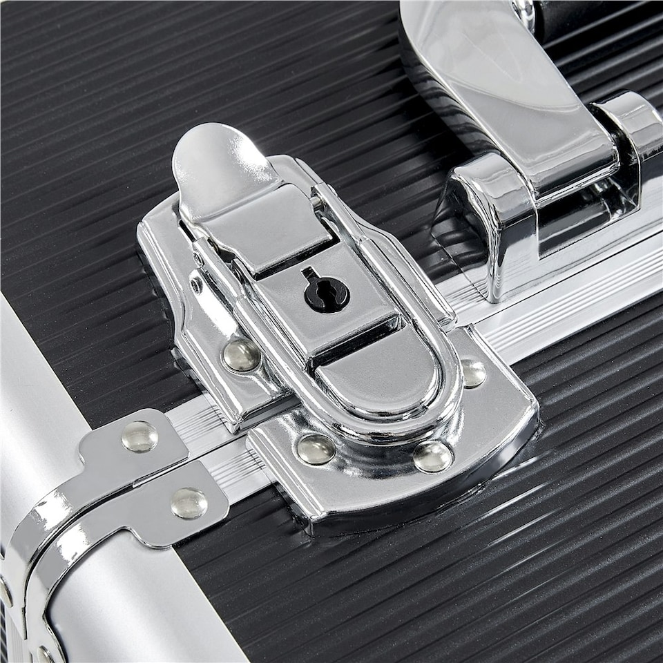 image 1 of Yaheetech 5-in-1 Professional Makeup Train Cases Aluminum Black | Black