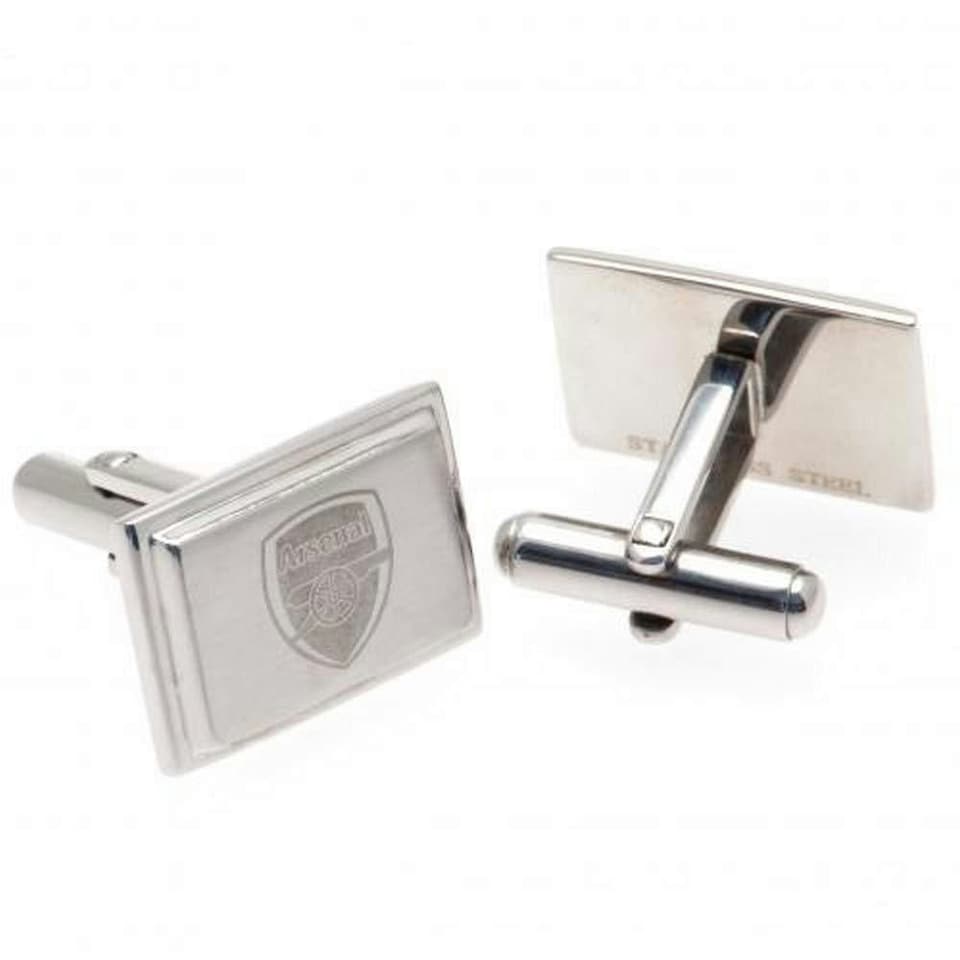 image 1 of Arsenal FC Boxed Stainless Steel Cufflinks - Silver - One Size