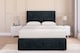 image 1 of Sloomy Cambridge Black Naples Divan Bed Base 2 Drawers Right Side With 54 Inch Floor Standing Headboard & 12 Inch Matching Footboard | Black | Black | Small Double | 1