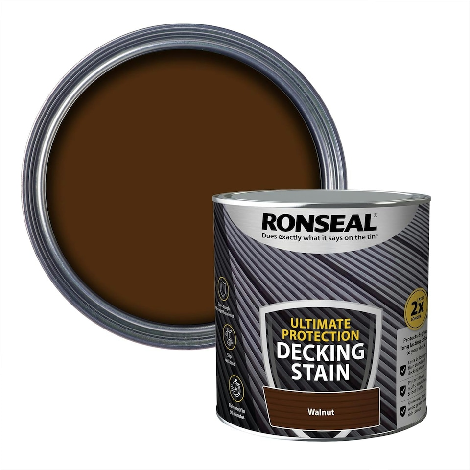 image 1 of Ronseal Ultimate Decking Stain, Walnut, 2.5L