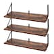 image 1 of Levede Floating Shelves Wall Wood Rustic with Brackets Vintage Brown Set of 3