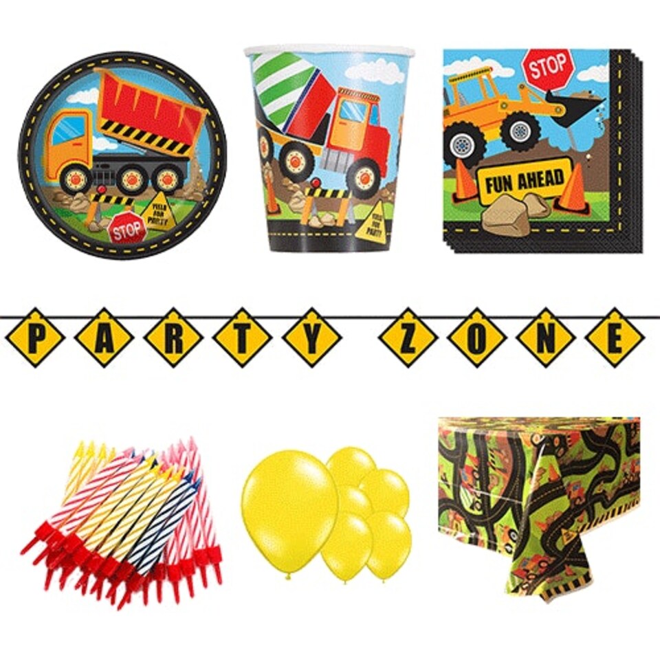 Construction Theme 8 Person Deluxe Party Pack