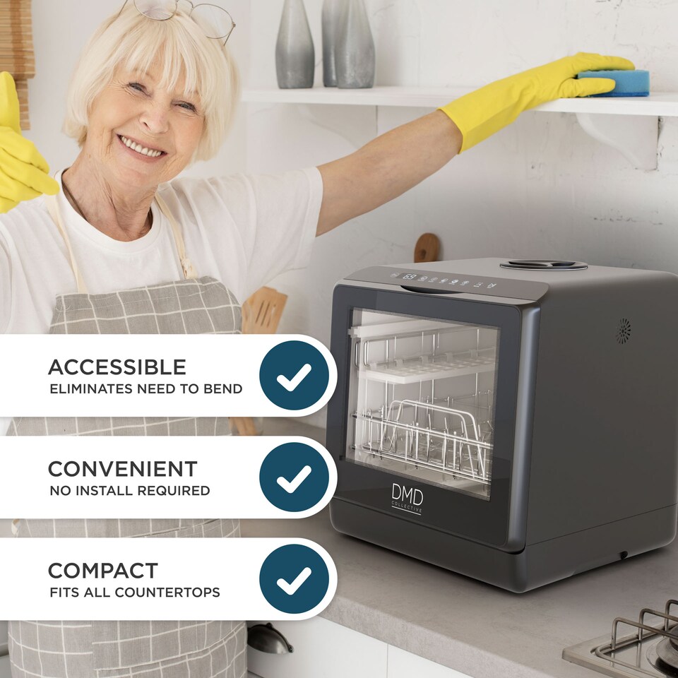 image 1 of DMD Countertop Dishwasher, Touch Screen, 6 Programmes, 5L Built-In Water Tank