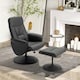 image 7 of HOMCOM PU Leather Armchair and Footrest Swivel Recliner Black