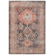 image 1 of KUKOON Terracotta Blue Distressed Persian Style Non Slip Washable Low Pile Rug 200cm x 290cm Orange