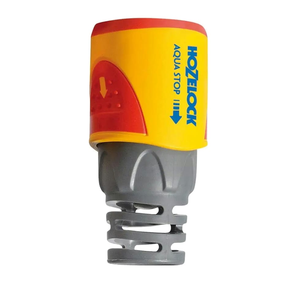 image 1 of Hozelock Aquastop Hose Connector - Yellow/Grey/Red - One Size