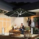 image 2 of Outsunny 3m Cantilever Parasol Solar Lights Power Bank Base 360° Spin Dark Grey