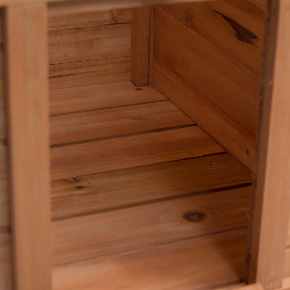 image 1 of Pet Vida Wooden Pet Hutch House Lockable Door Ramp Suitable for Indoor Outdoor Use - Pine