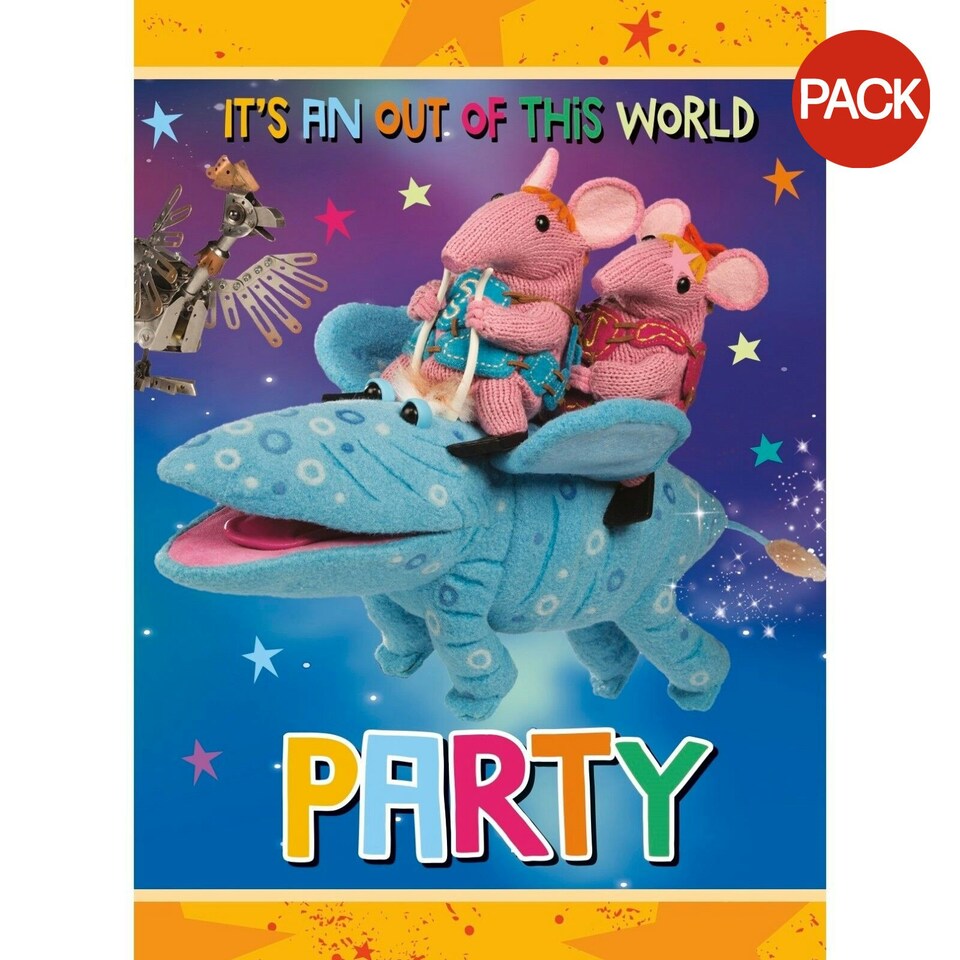 Clangers It´s An Out Of This World Invitations (Pack of 8) - Blue/Yellow - One Size