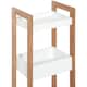 image 6 of HOMCOM 3-Tier Bathroom Rack Storage Shelf Bamboo Organiser Shower Tower for Narrow Place