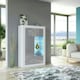image 3 of Display Cabinet 93cm Grey Gloss Doors White Matt Body Free LED | White | Grey