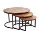 image 3 of Nest 3 Tables Solid Acacia Wooden Top Home Compact Furniture Design Living Room