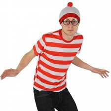 Find Me Costume - Top, Hat & Glasses Red | L