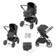 image 1 of Cosmo 2 in 1 Travel System (Graphite Grey) - Birth to 22kg (Approx. 4 Years). Convertible Seat, UPF 50+ Hood, Footwarmer, Apron, Raincover, Changing Bag & Mat