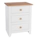 image 6 of Capri White 3 Drawer Pine Nightstand - Country House Style Bedside Cabinet | White | White | One Size | 1