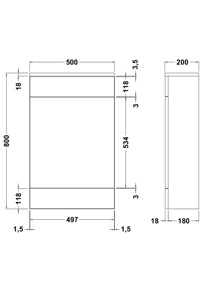 image 1 of Balterley 500 x 200 Deep WC Unit (800x500x200)