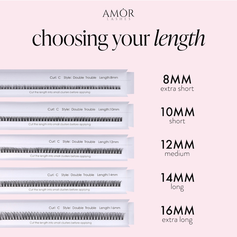 image 1 of House Of Amor - Eyelash Extensions - Double Trouble Length - Natural C Curl - Extra Long