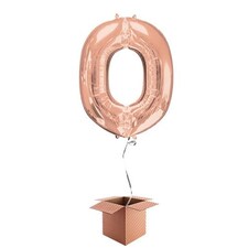 Rose Gold Letter O Helium Foil Giant Balloon - Inflated Balloon in a Box
