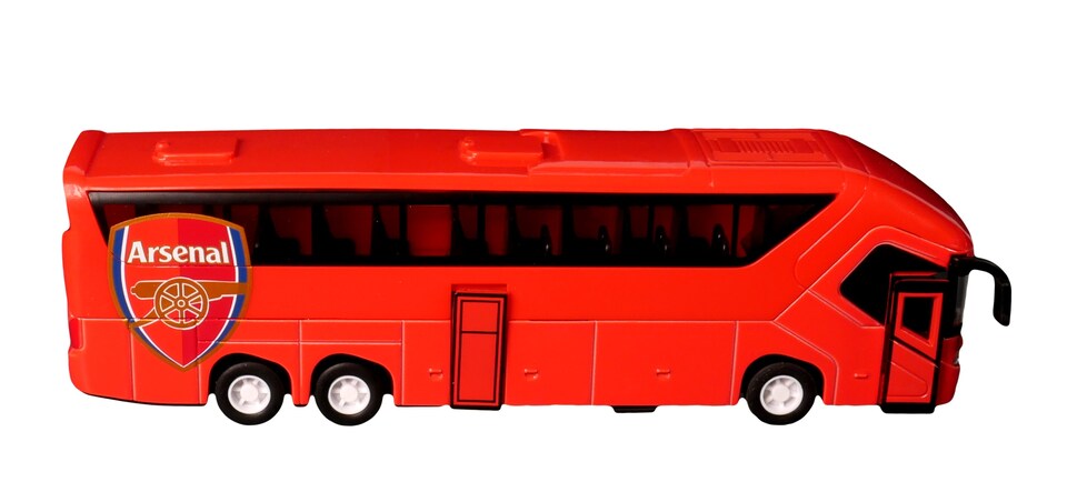 image 1 of Arsenal Bus Model Football Team Coach Toy
