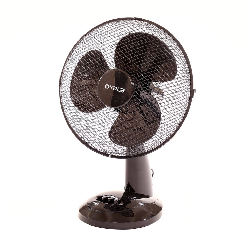 image 1 of 12 Inch 3 Speed Oscillating Black Electric Desk Home Office Fan