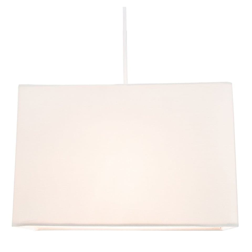 image 1 of Contemporary and Stylish White Linen Fabric Rectangular Lamp Shade | White | White | 1