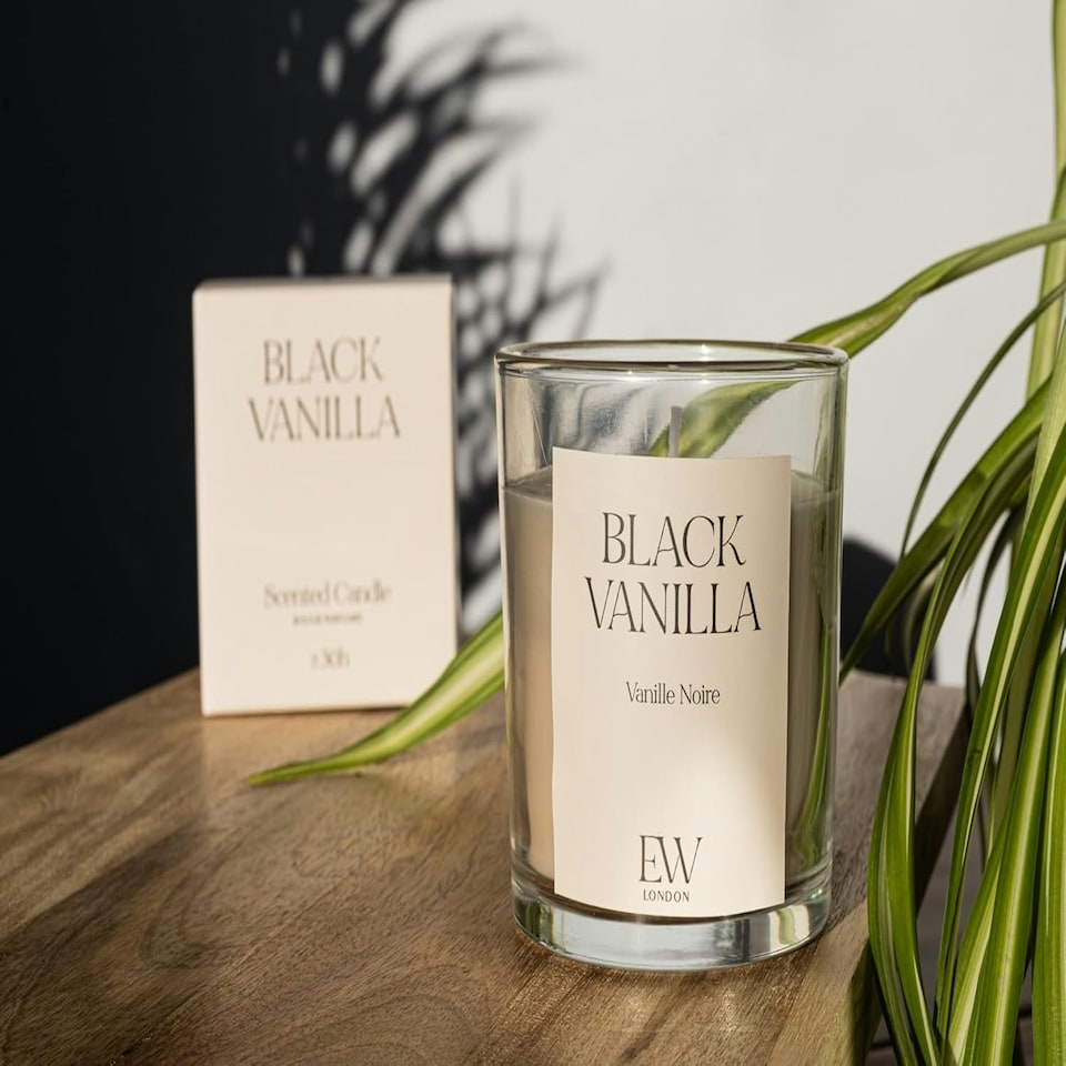 image 1 of Marco Paul Vanilla Scented Glass Jar Candle 8cm Brown