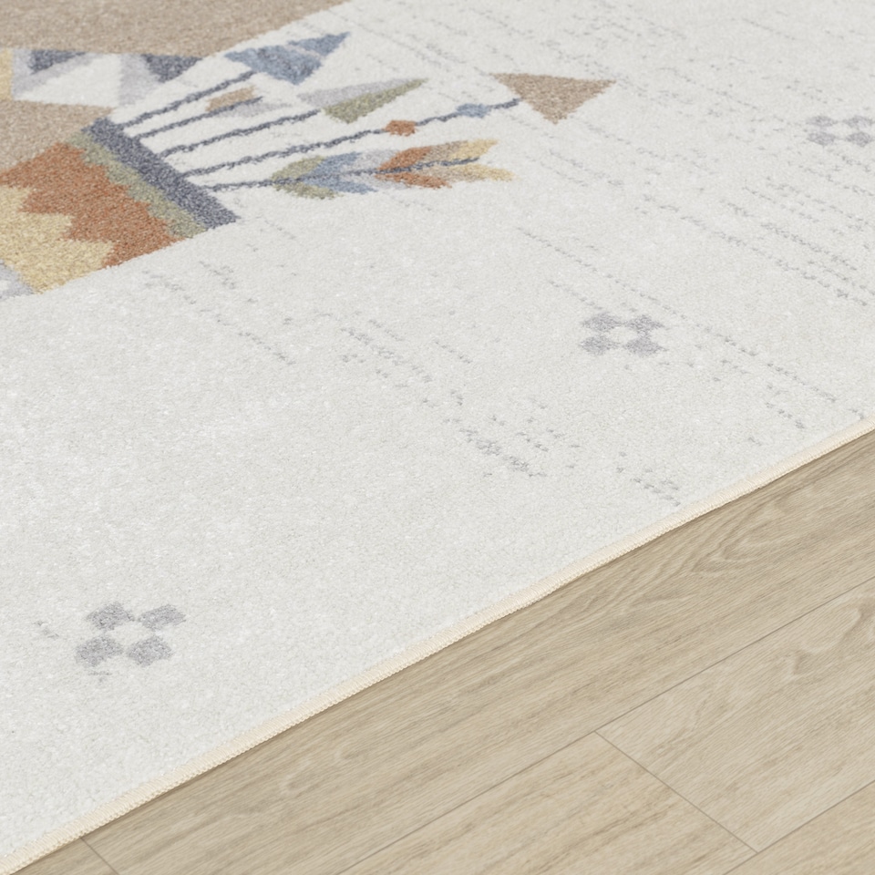 image 1 of LIVABLISS Lillian-Kids Washable Round Rug Ø160 cm | Beige Brown Blue Orange