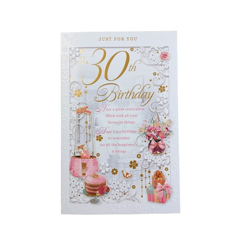 image 1 of On Your 30th Birthday Female Opacity Card