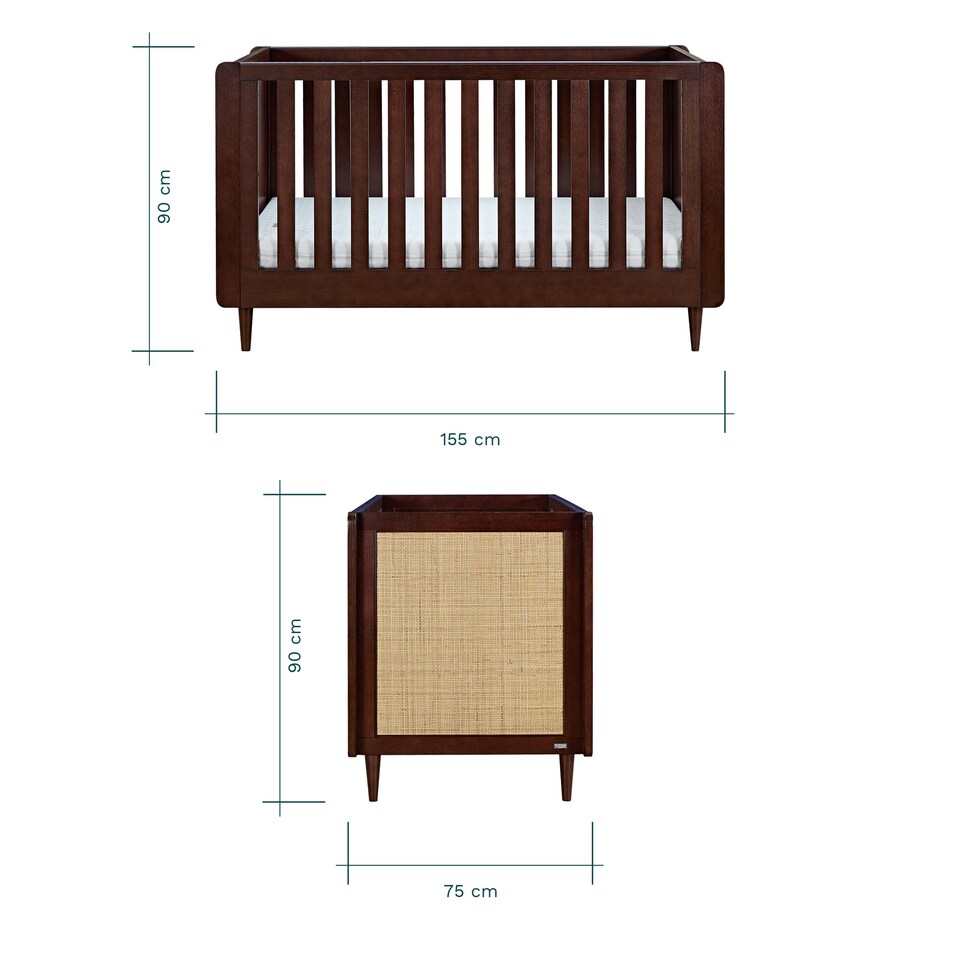 image 1 of Tutti Bambini Japandi 3pc Room Set - Warm Walnut