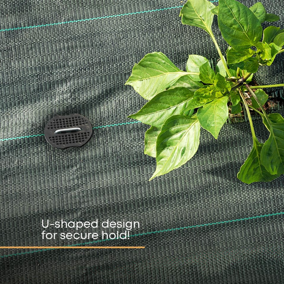 image 1 of 50 Weed Membrane Pegs with Tool