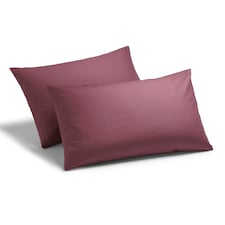 Charlotte Thomas Poetry Polycotton Housewife Pillowcase Pair Aubergine - 50 x 75cm Purple | Aubergine