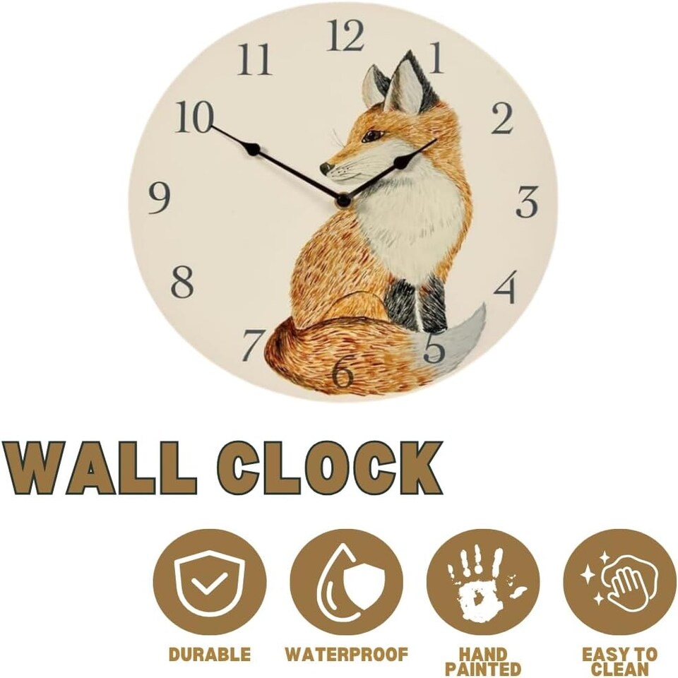 image 1 of Marco Paul Fox 30cm Clock and Thermometer White