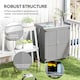 image 8 of Outsunny Wooden Garden Storage Shed w/Hinged Roof and Shelf, Grey