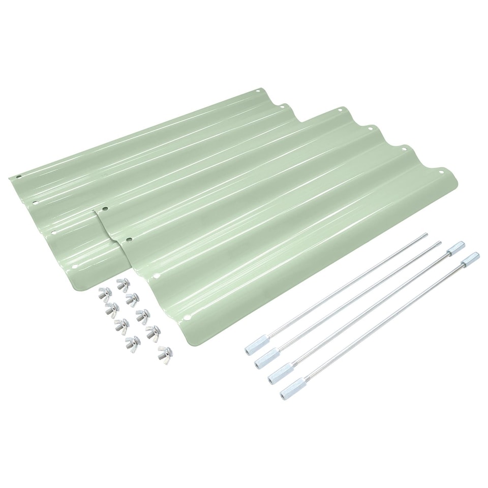 image 1 of Harbour Housewares 2pc Galvanised Steel Raised Garden Bed Extension Set - 50cm - Green | Green | Green